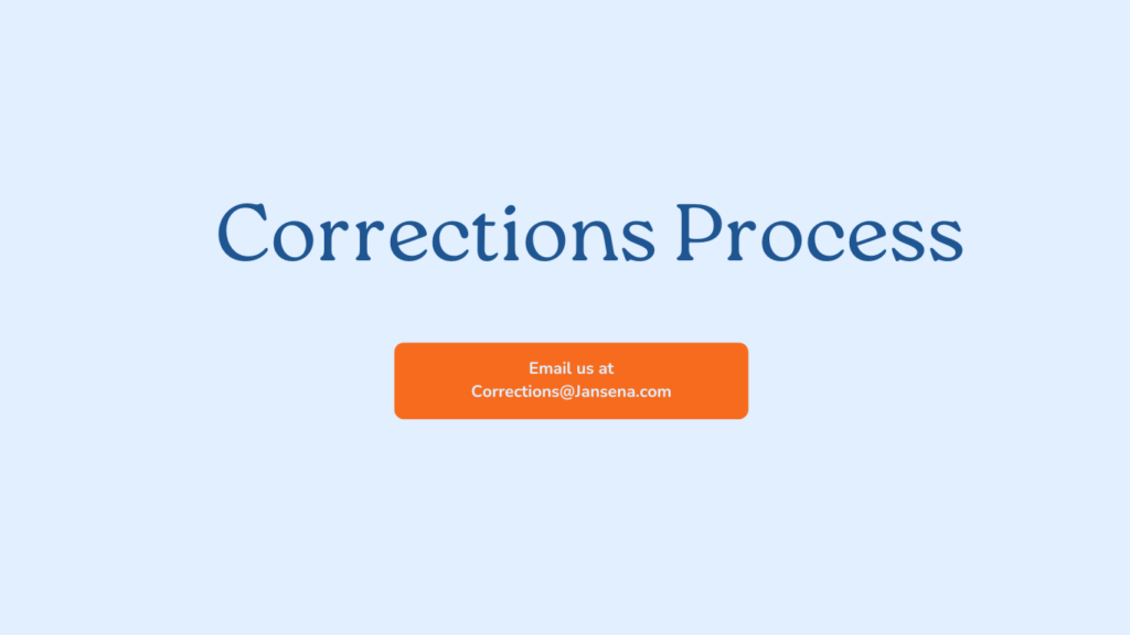 Corrections Process at Jansena.com